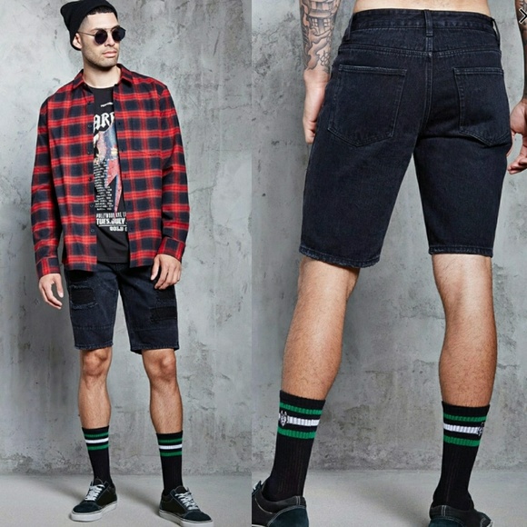 Forever 21 Other - FINAL SALE Black Distressed Denim Shorts Ripped 30